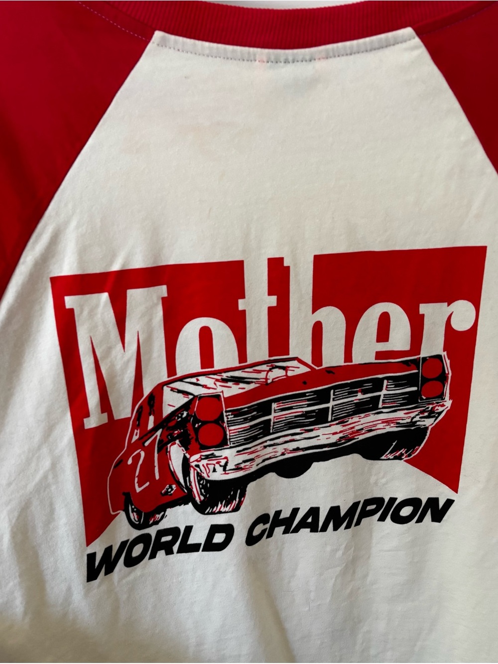 MOTHER Red & White Raglan Jersey with Retro Car Graphic - Picture 3 of 5